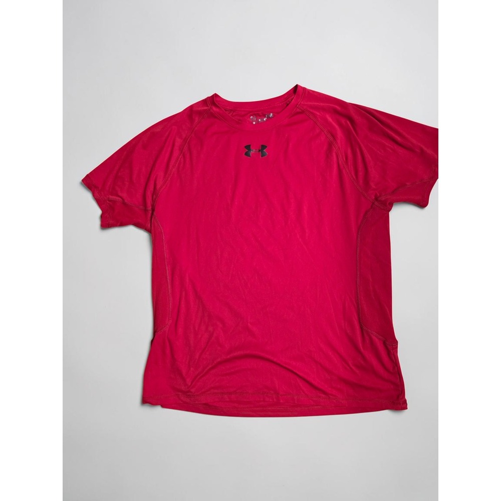Under Armour Mens HeatGear Short Sleeve Athletic T-Shirt Red Large